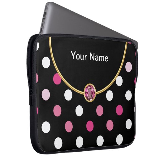 Schillernde Monogramm-Laptop-Hülse Laptopschutzhülle (Vorne Rechts)