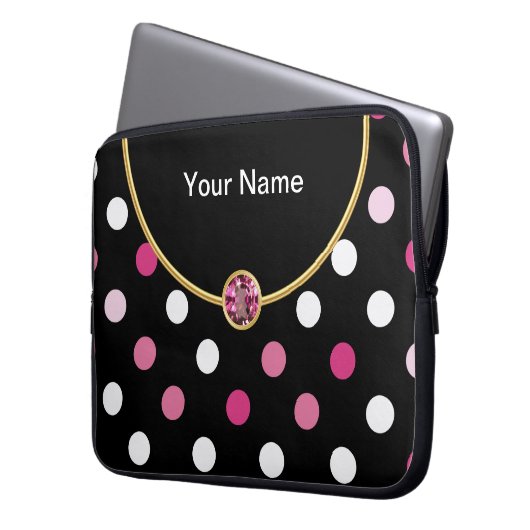 Schillernde Monogramm-Laptop-Hülse Laptopschutzhülle (Vorderseite Links)