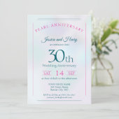 Schillernde Perle 30. Hochzeitstag Einladung (Stehend Vorderseite)