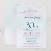 Schillernde Perle 30. Hochzeitstag Einladung (Vorne/Hinten)