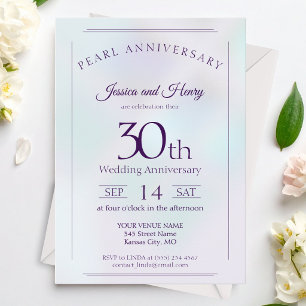 Schillernde Perle 30. Hochzeitstag Einladung