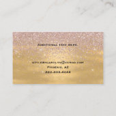 Schillernde Rosa-und GoldGlittery Visitenkarte (Rückseite)