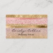 Schillernde Rosa-und GoldGlittery Visitenkarte (Vorderseite)