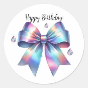 Schillernde Schleife Alles Gute zum Geburtstag Runder Aufkleber