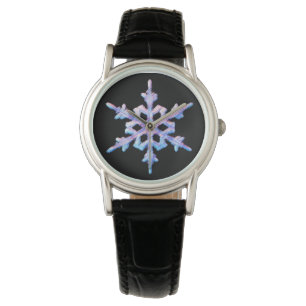 Schillernde Schneeflocke Armbanduhr