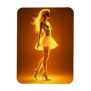Schillernde Schönheit in stilvoller goldener Kleid Magnet