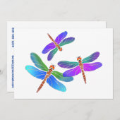 Schillernde Tauchen-Bombardierungs-Libellen Einladung (Vorne/Hinten)