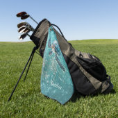 Schillernde Türkis-Schildkröte | Küste Golfhandtuch (Gras)