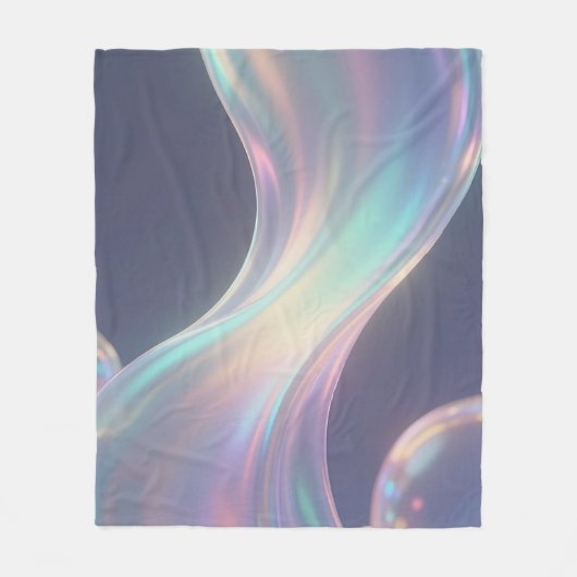 Schillernder abstrakter Blasenfluss Fleecedecke (Vorderseite)