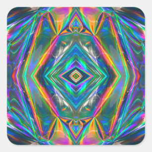 Schillernder Chrom-Aufkleber Quadratischer Aufkleber