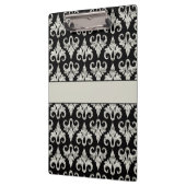 Schillernder funkelnd silberner Glitzer-Damast Klemmbrett (Links)