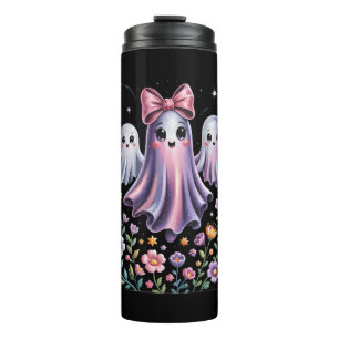 Schillernder Geister-Mädchen-Halloween Thermosbecher