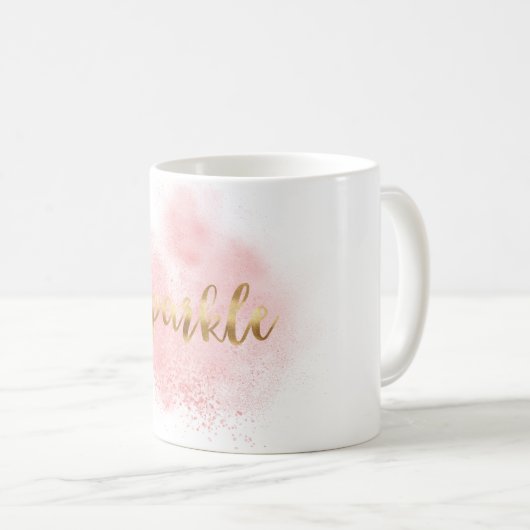 Schillernder Goldrosaconfetti-bezaubernder Schein Kaffeetasse (VorderseiteRechts)