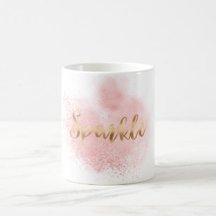 Schillernder Goldrosaconfetti-bezaubernder Schein Kaffeetasse