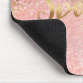 Schillernder Goldrosaconfetti-bezaubernder Schein Mousepad (Ecke)