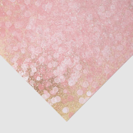 Schillernder Goldrosaconfetti-bezaubernder Schein Seidenpapier (Detail)