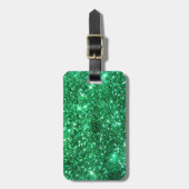 Schillernder grüner Glitzer Gepäckanhänger (Vorderseite vertikal)