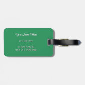 Schillernder grüner Glitzer Gepäckanhänger (Rückseite horizontal)