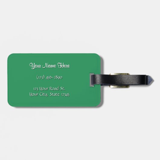 Schillernder grüner Glitzer Gepäckanhänger (Rückseite horizontal)