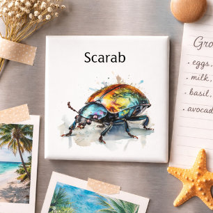 Schillernder Käfer in Aquarell, individuell Magnet