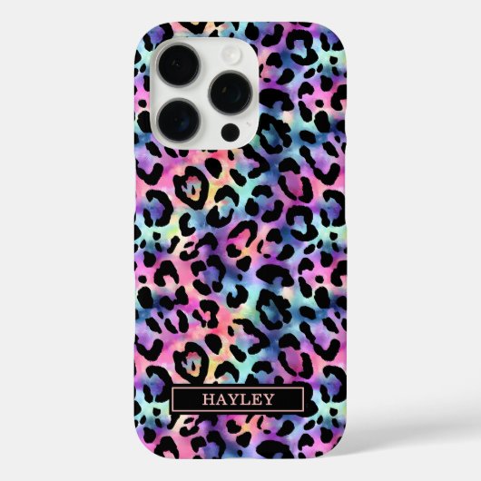 Schillernder Leopardenprint mit Monogramm Case-Mate iPhone Hülle (Rückseite)