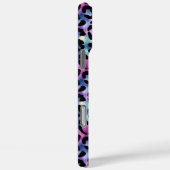 Schillernder Leopardenprint monogrammiert Case-Mate iPhone Hülle (Rückseite / Rechts)
