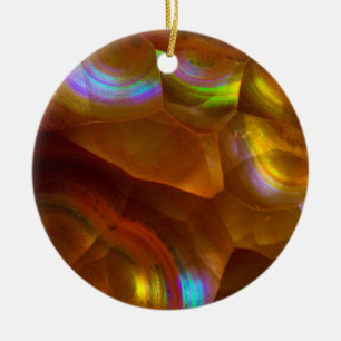 Schillernder orangefarbener Feueropal Keramik Ornament