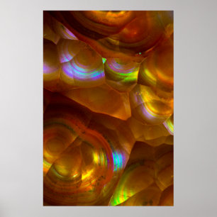 Schillernder orangefarbener Feueropal Poster