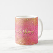 Schillernder rosa Goldschein und -Glanz Kaffeetasse (VorderseiteRechts)