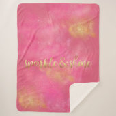 Schillernder rosa Goldschein und -Glanz Sherpadecke (Vorderseite)