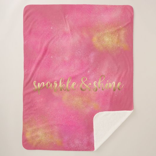 Schillernder rosa Goldschein und -Glanz Sherpadecke (Vorderseite)