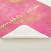 Schillernder rosa Goldschein und -Glanz Sherpadecke (3/4)