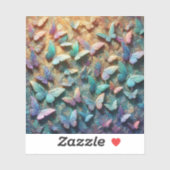 Schillernder Schmetterlingsgarten Aufkleber (Blatt)