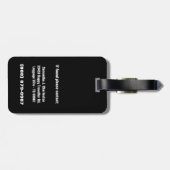 Schillernder schwarzer Eulen-Entwurf mit Gepäckanhänger (Rückseite horizontal)