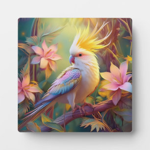 Schillerndes Flügel-Nymphensittich-Fantasie-Vogel Fotoplatte