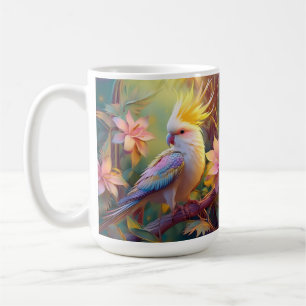 Schillerndes Flügel-Nymphensittich-Fantasie-Vogel Kaffeetasse