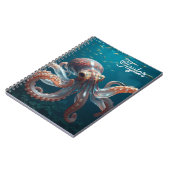 Schillerndes Glas-Oktopus-Kunstwerk | Personalisie Notizblock (Linke Seite)
