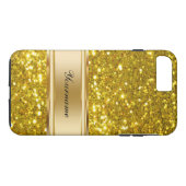 Schillerndes GoldGlitzer-Monogramm Case-Mate iPhone Hülle (Rückseite (Horizontal))