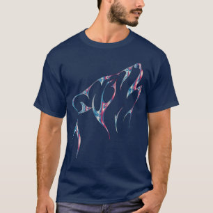 Schillerndes Heulendes-Wolf-Geist-Tier-T-Shirt T-Shirt