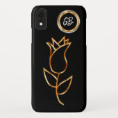 Schillerndes Monogramm Bling Blumenmuster Case-Mate iPhone Hülle (Rückseite)