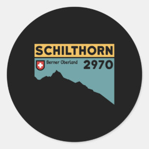 Schilthorn Piz Gloria Wanderung Schweizer Klettert Runder Aufkleber