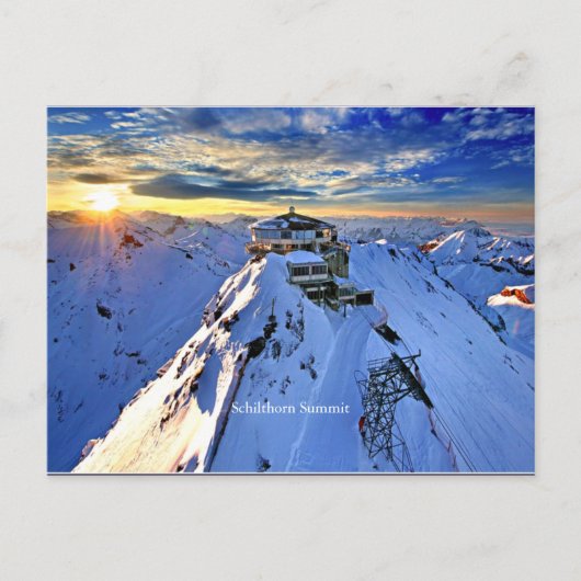 Schilthorn Summit (mit Aufschrift) Postkarte (Vorderseite)