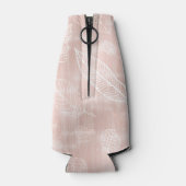 Schimmende Blätter Kontur Rose Gold Monogram ID288 Flaschenkühler (Rückseite)