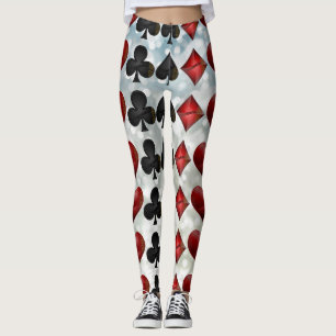 Schimmer-Entwurfs-Spielkarte-Anzugs-Druck-Leggings Leggings