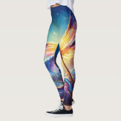 Schimmer farbige Nachtdrachenfliege Leggings (Links)