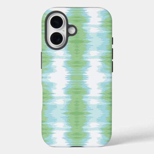 Schimmer-Ikat in Grün und Aquablau Case-Mate iPhone Hülle (Rückseite)