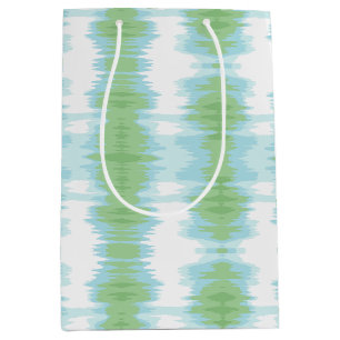 Schimmer-Ikat in Grün und Aquamarin Mittlere Geschenktüte