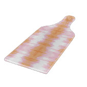 Schimmer-Ikat in Rosa und Orange Schneidebrett (Ecke)