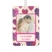 Schimmer Lila Herz, wenn du wütend bist Autolufterfrischer (Rückseite)