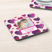 Schimmer Lila Herz, wenn du wütend bist Getränkeuntersetzer (Linke Seite)